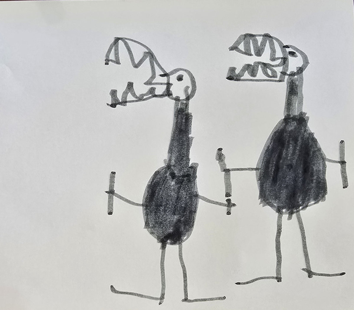 Originele Dino Duo tekening van Noah