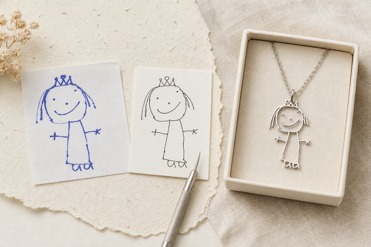 Van kindertekening naar persoonlijk sieraad in drie stappen