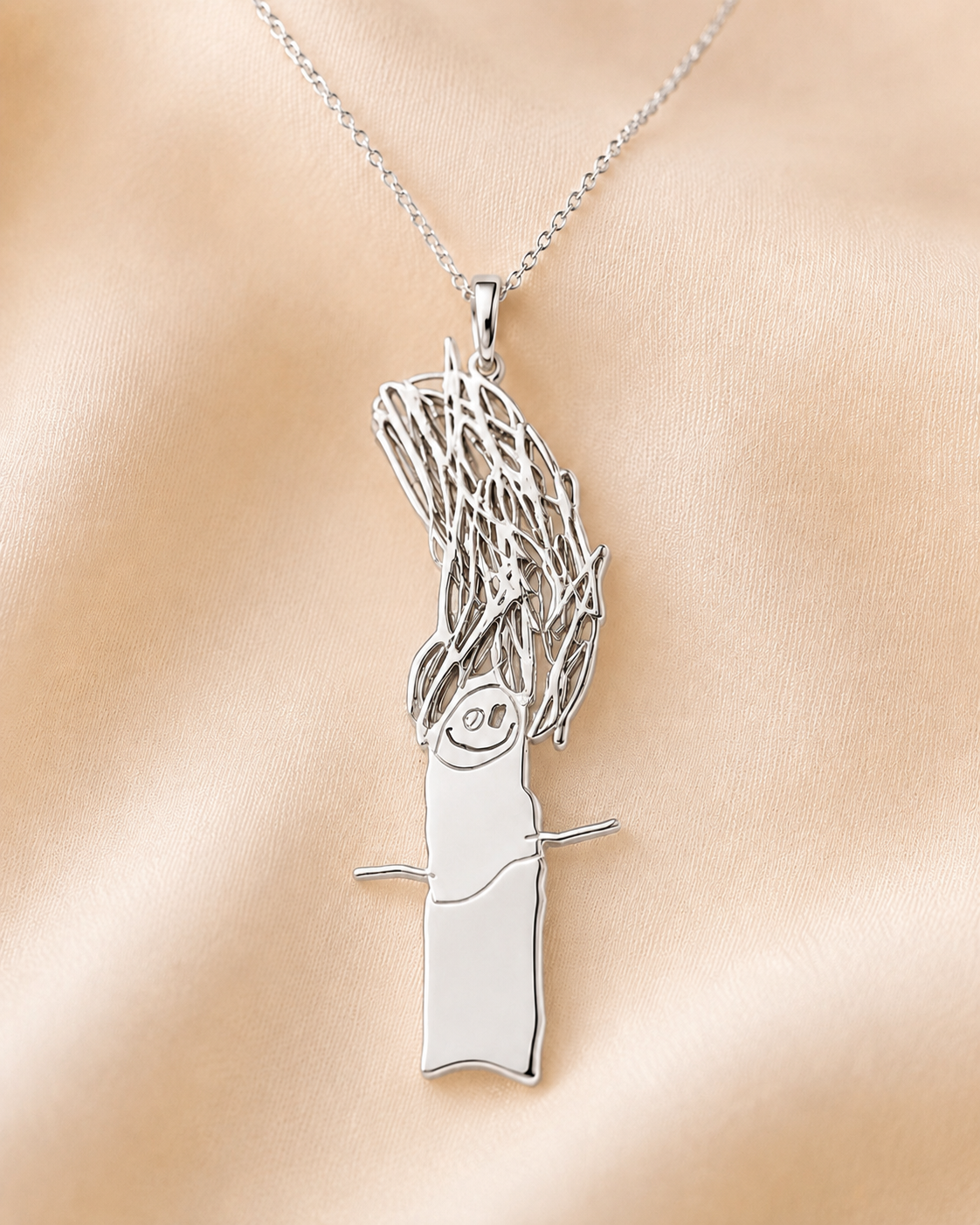 Persoonlijke Little Fortunes ketting met hanger van een kindertekening