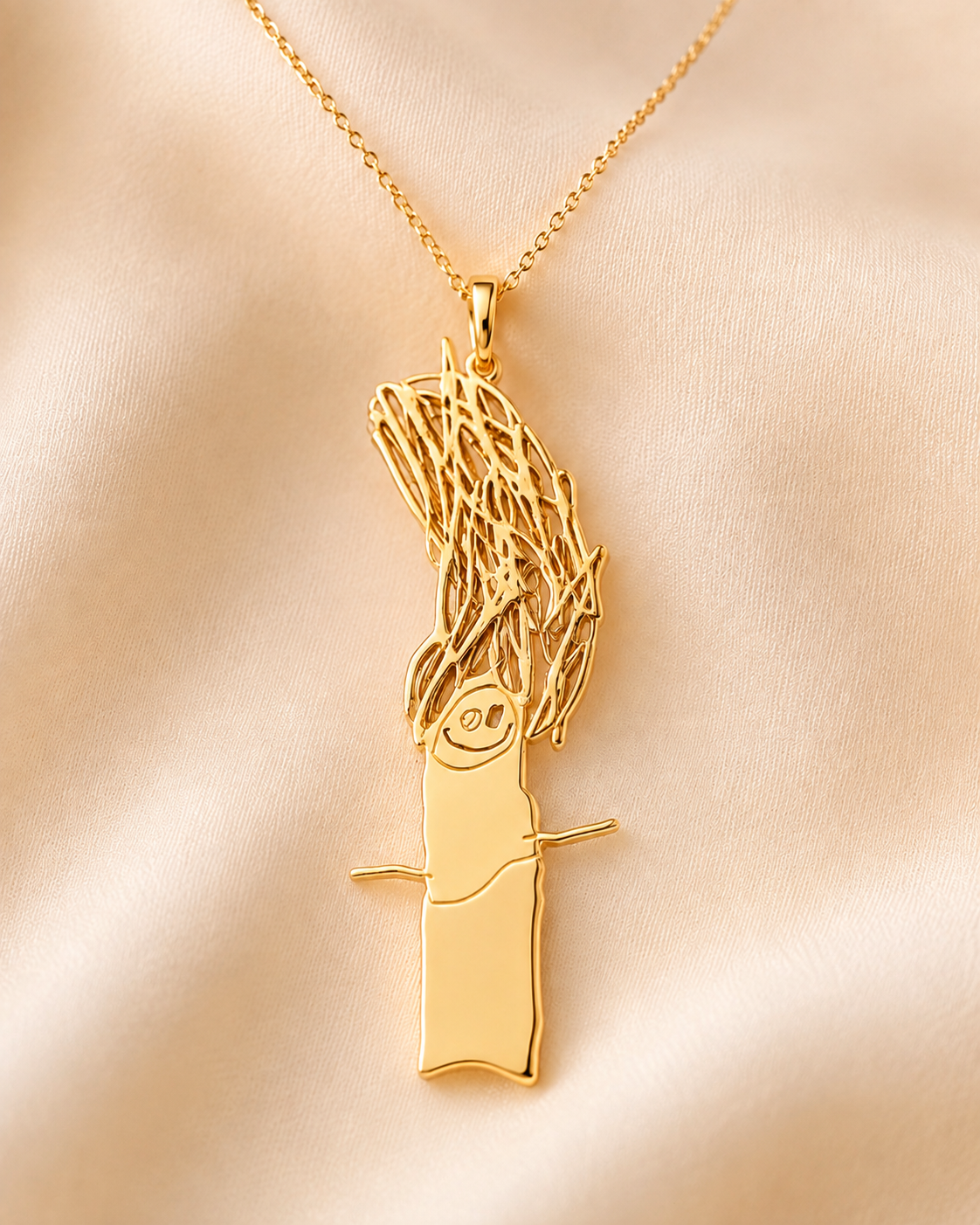 Persoonlijke Little Fortunes ketting met hanger van een kindertekening