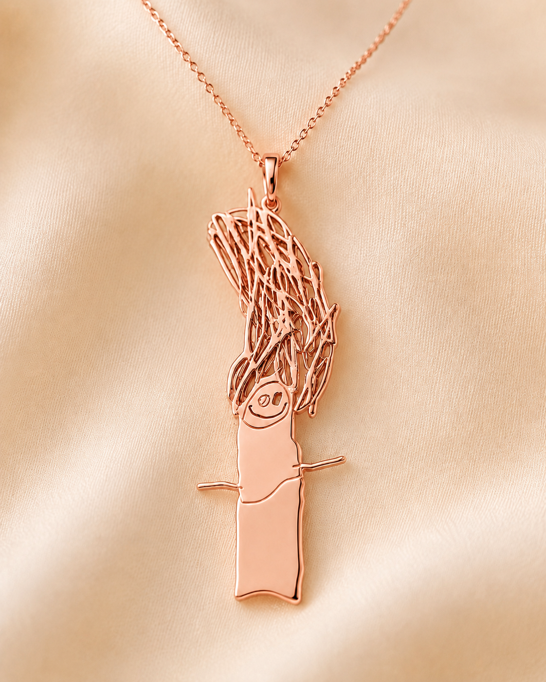 Persoonlijke Little Fortunes ketting met hanger van een kindertekening